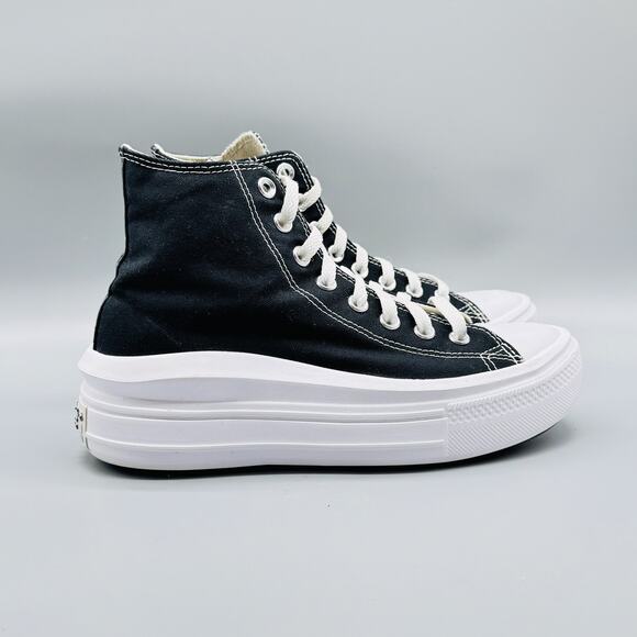 Converse Shoes Womens 9 Black Canvas Move High Platform Chunky Sole Sneakers - Picture 1 of 12